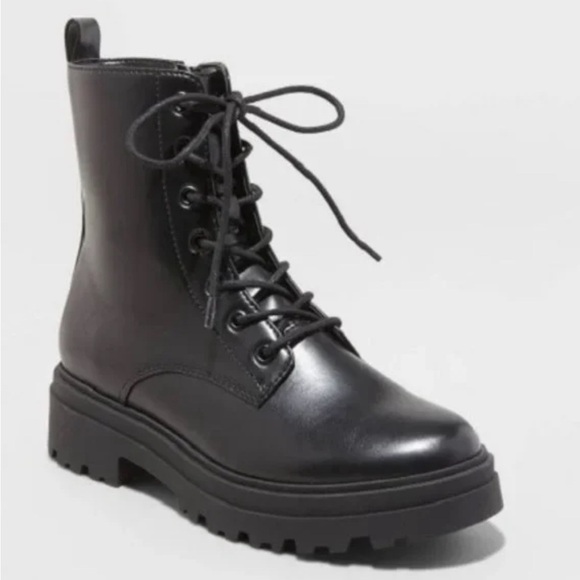 🆕 A New Day black combat boots SZ 6.5 - Picture 1 of 5